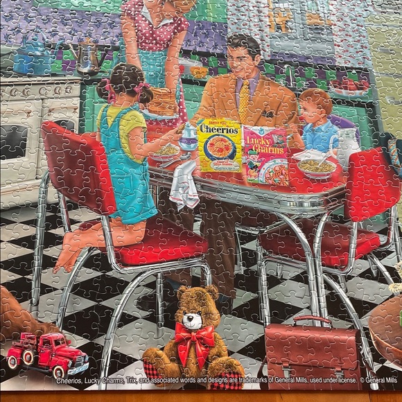 White Mountain Breakfast Table Retro Kitchen Family Puzzle Jigsaw 1000 Pieces - Picture 7 of 12
